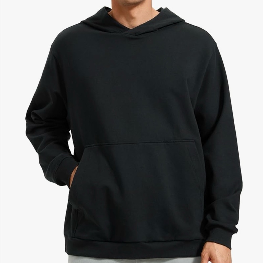 Men's CRZ YOGA Black Pullover Hoodie Sweatshirt Size Large